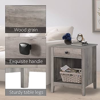 Amazon.com: Vikiullf Nightstands - Set of 2 Wooden Night